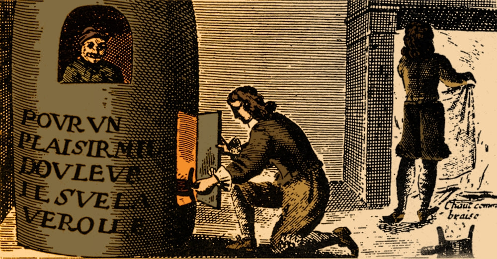 16th Century Syphilis Treatment Poster Print showcasing historical medical practices