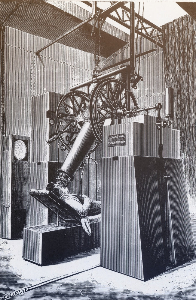 Telescope Paris Expo 1900 Poster Print showcasing a vintage telescope.