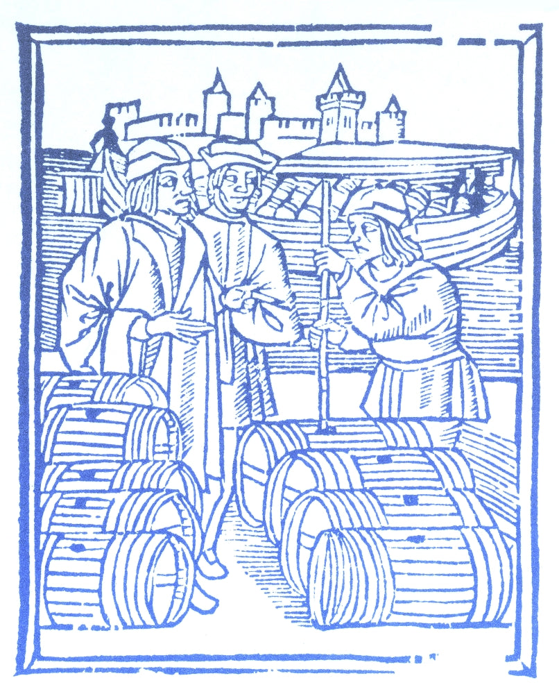 Wine Merchant Medieval Tradesmen Poster Print showcasing vibrant colors and intricate details.