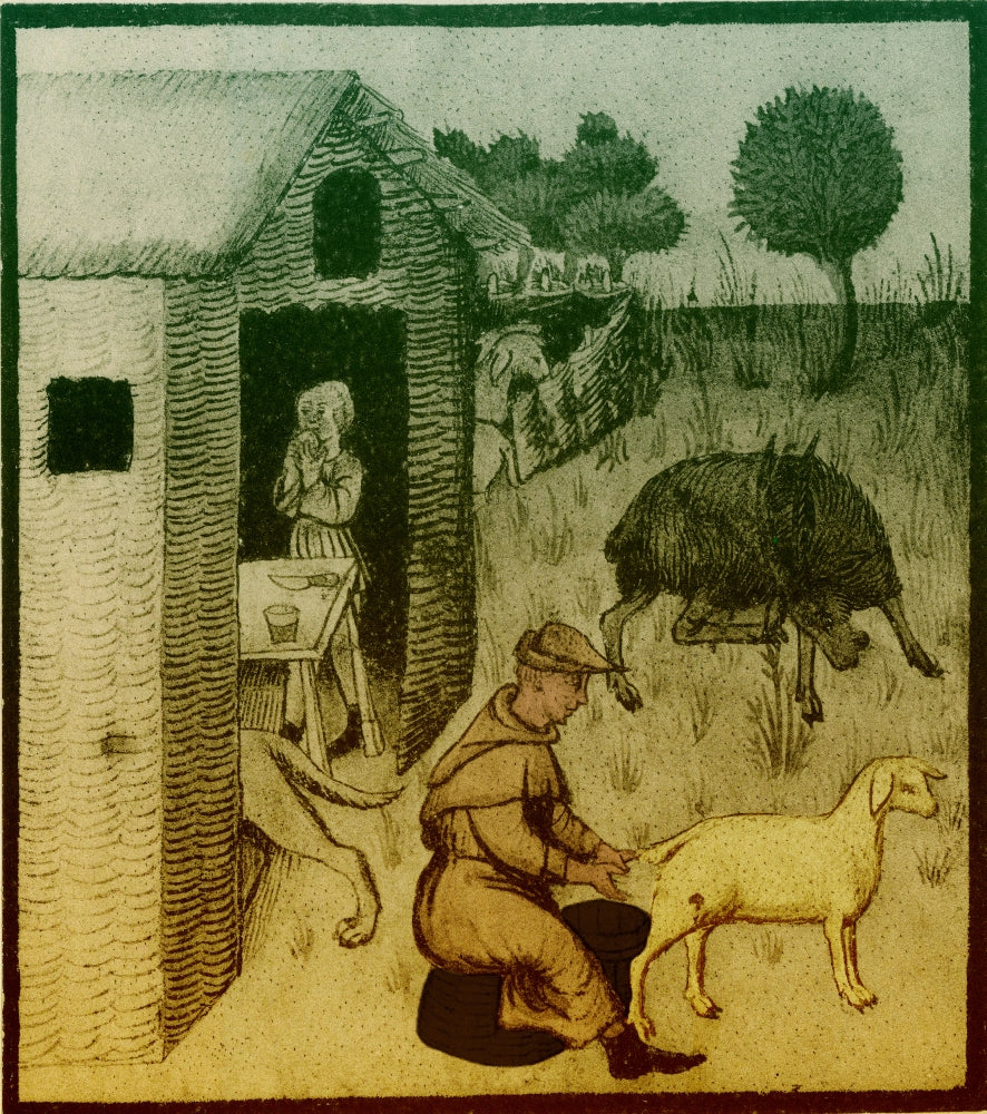 Agriculture Medieval Farming Poster Print showcasing historical farming practices.