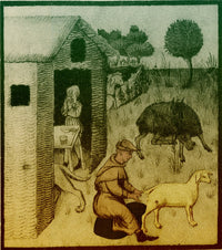 Agriculture Medieval Farming Poster Print showcasing historical farming practices.