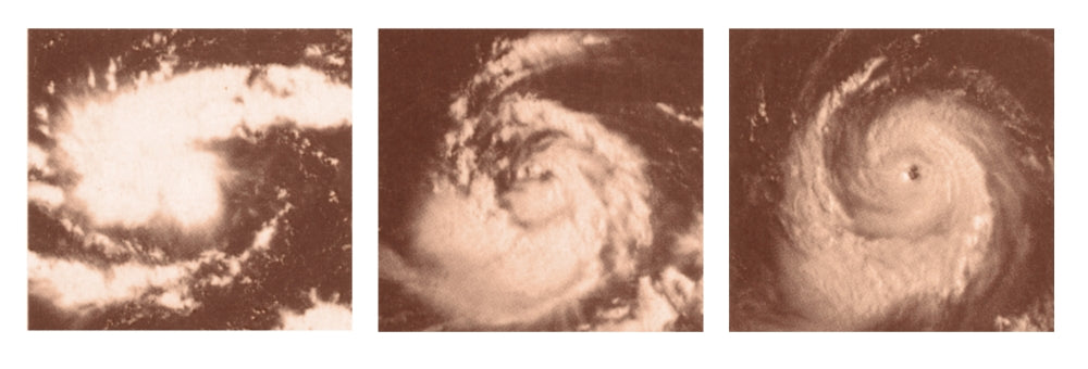 Hurricane Sequence Poster Print showcasing dramatic natural phenomena.