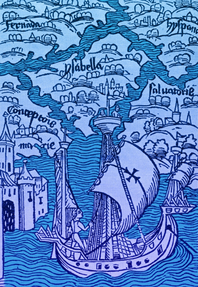 Islands Discovered by Columbus Poster Print showcasing historical exploration