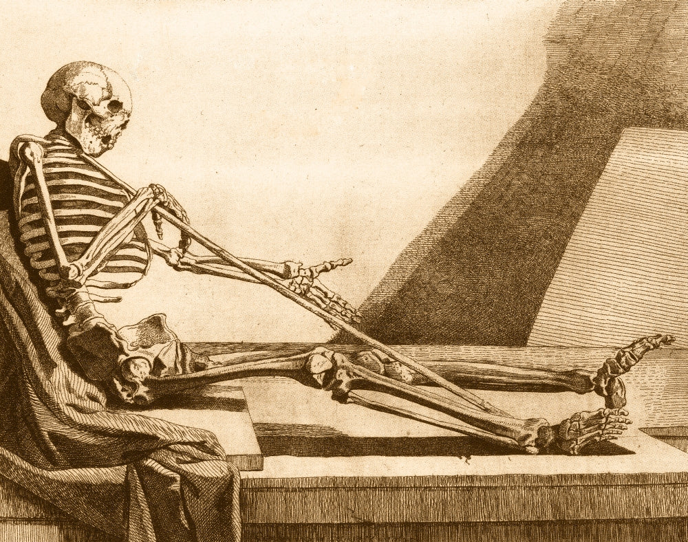 Death Rests Poster Print showcasing a thought-provoking artwork.