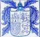 Christopher Columbus Coat of Arms Poster Print displayed on a wall.
