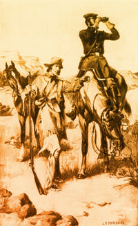 J.C. Fremont and Kit Carson Poster Print, historical artwork, premium quality.