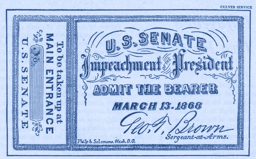 Impeachment Ticket 1868 Poster Print by Science Source