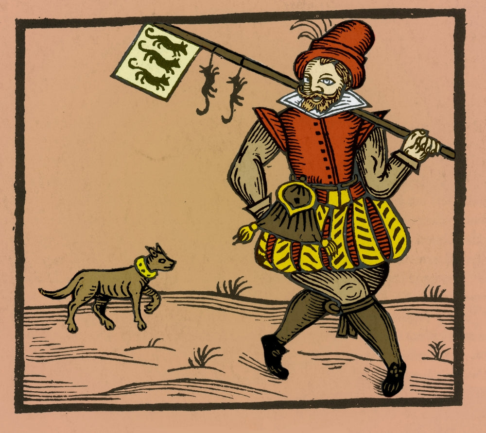 Rat Catcher Medieval Tradesman Poster Print showcasing a historical tradesman.