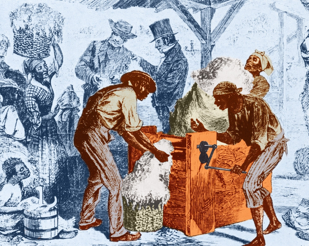 Eli Whitney's Cotton Gin 1869 Poster Print showcasing historical innovation.