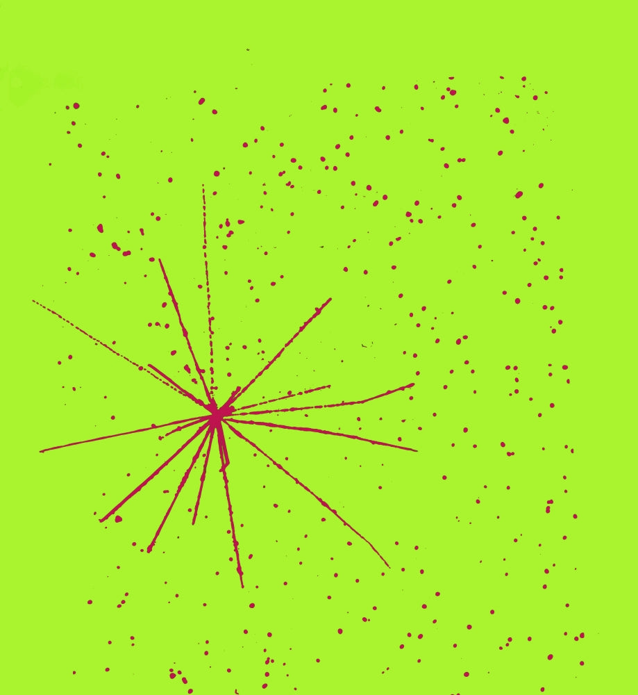 Particle Tracks Poster Print showcasing vibrant particle paths
