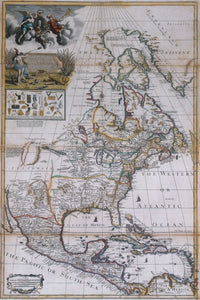 Colonial North America poster print showcasing historical details and vibrant colors.
