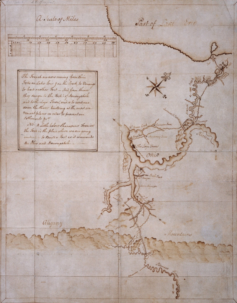 Map by General George Washington from 1753-54 Poster Print