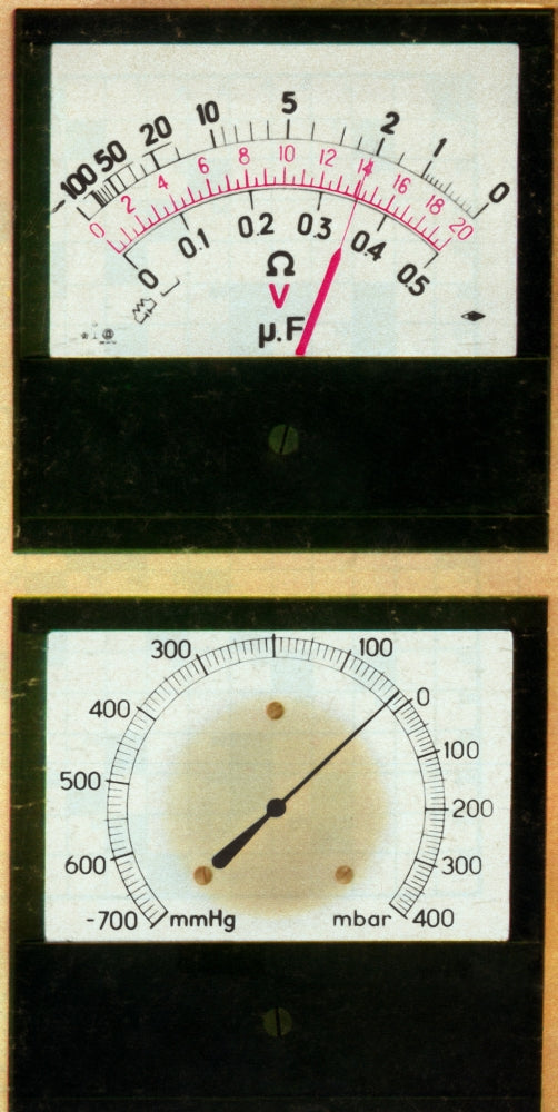 Meter Showing Cylinders and RPM's Poster Print illustrating engineering metrics.