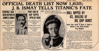 Titanic Sinking in the News Poster Print showcasing historical article.