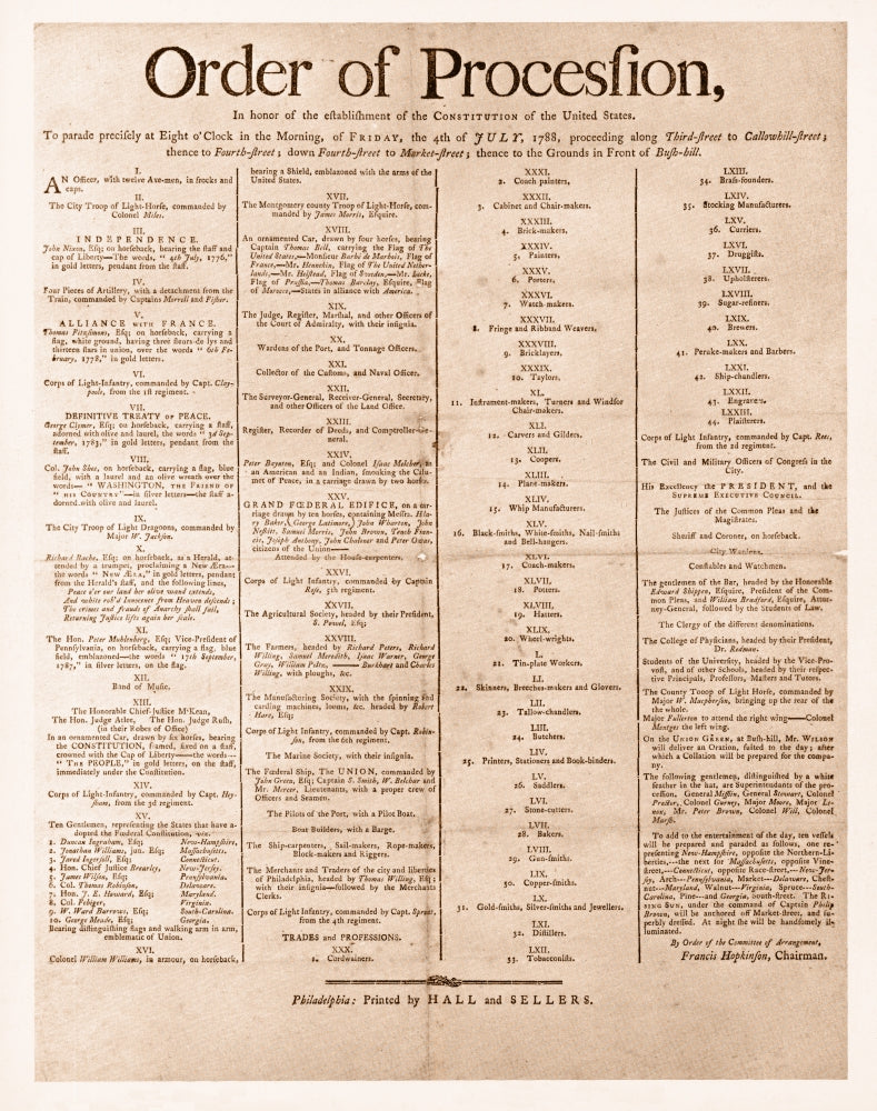Parade for the US Constitution Poster Print showcasing American heritage.