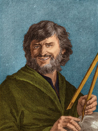 Democritus Ancient Greek Polymath Poster Print showcasing ancient philosophy.