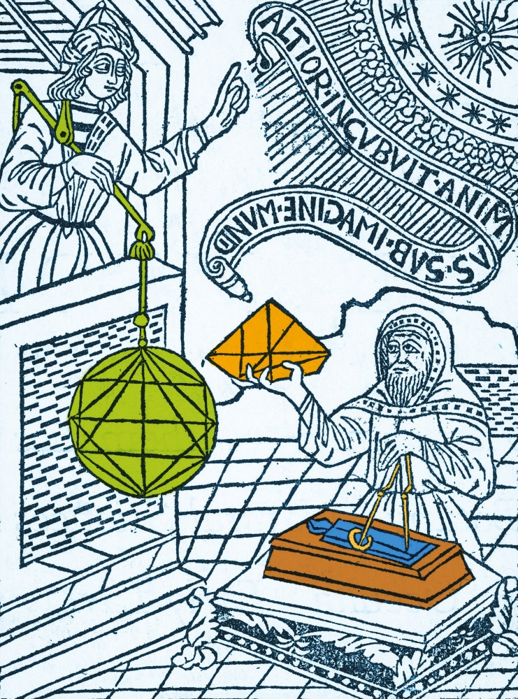 Medieval Mathematicians Poster Print showcasing historical figures in mathematics.