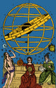 Celestial Sphere Poster Print showcasing celestial bodies and stars.
