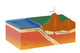 Subduction Poster Print illustrating geological processes by Monica Schroeder.