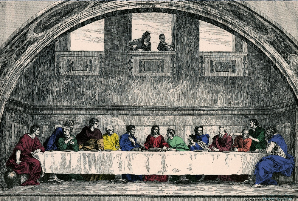 The Last Supper Poster Print depicting the final meal of Jesus and his disciples.