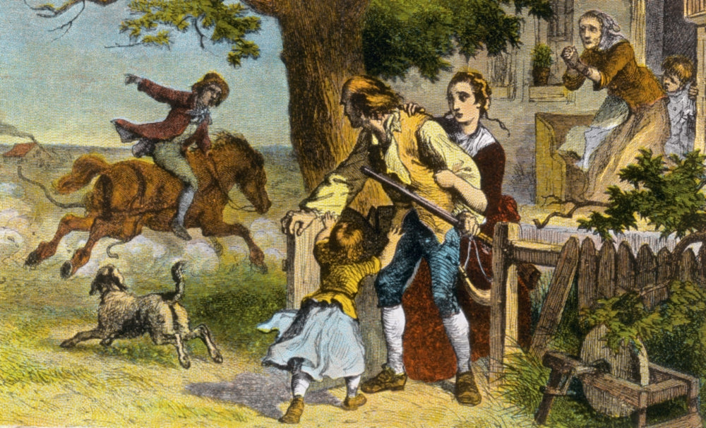 Midnight Ride of Paul Revere Poster Print depicting the historic 1775 event.