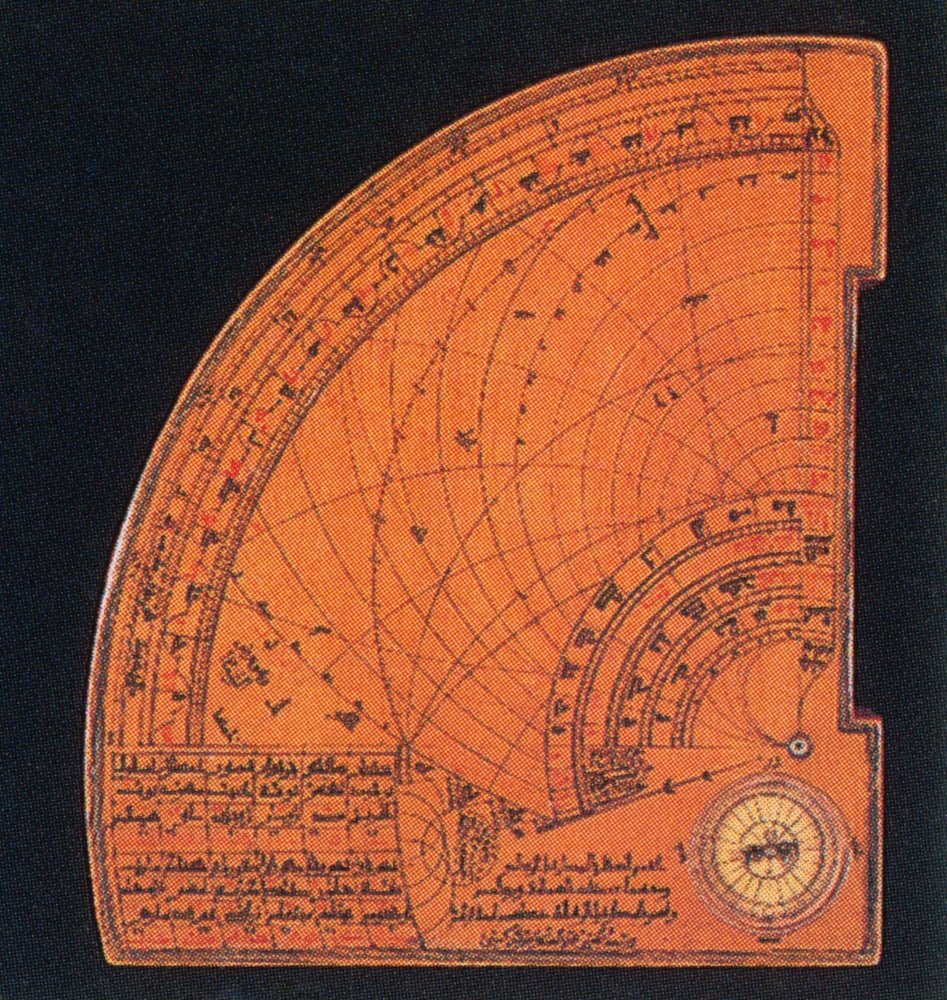 Islamic Quadrant Astrolabe 14th Century Poster Print, detailed astrolabe design.