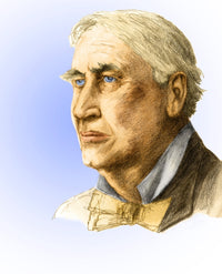 Thomas Edison Poster Print showcasing American inventor by Spencer Sutton.