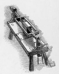 Da Vinci Invention Marble Sewing Machine Poster Print showcasing intricate design