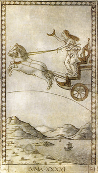 Luna XXXI Tarot Card Poster Print featuring intricate designs and colors.