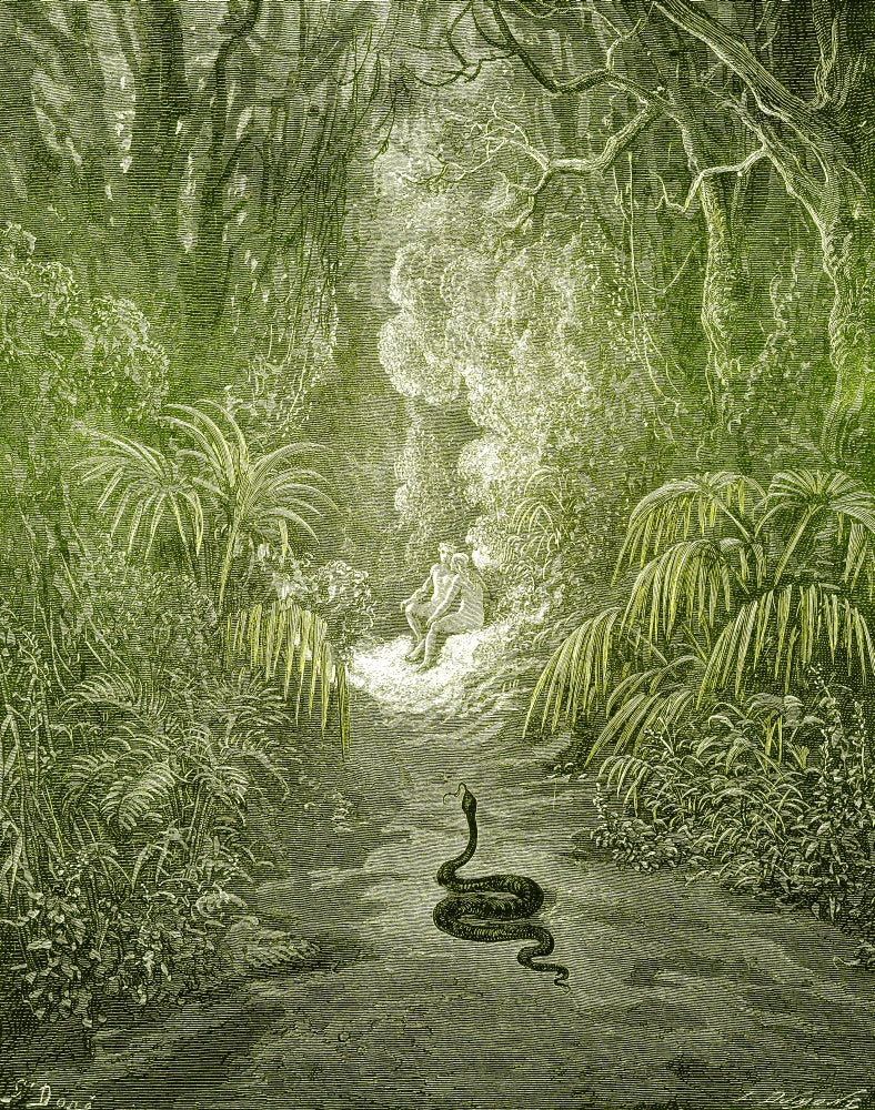 Adam and Eve and Snake Poster Print by Science Source