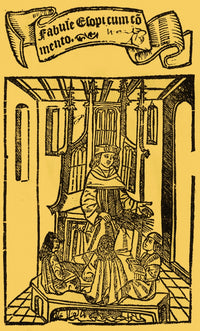 Frontispiece to Aesop's Fables Poster Print showcasing classic literature illustration.