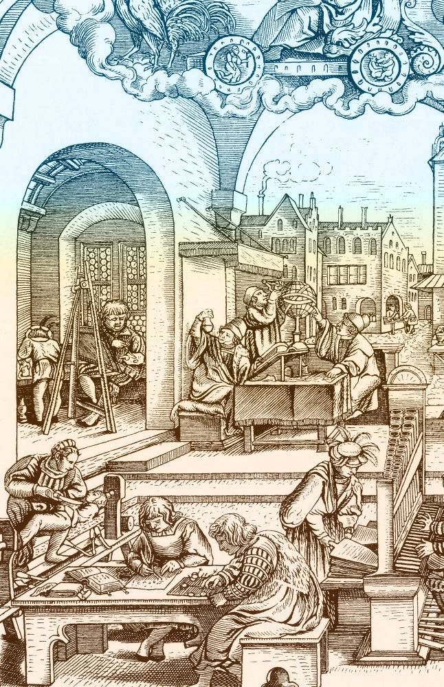Mathematics Professions and Sciences Poster Print showcasing mathematical concepts and professions.