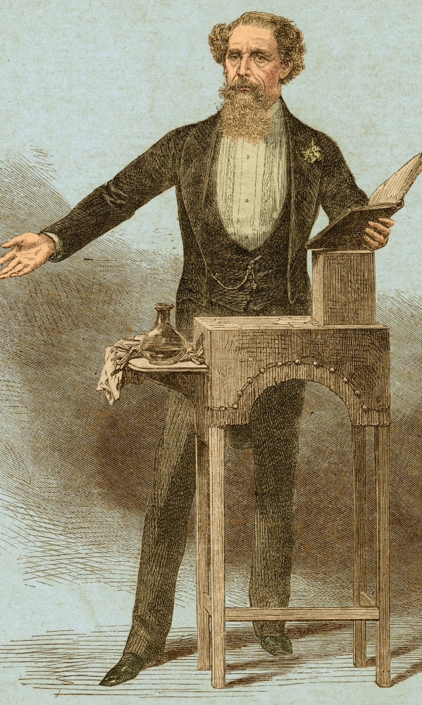 Charles Dickens Poster Print showcasing the iconic English author.