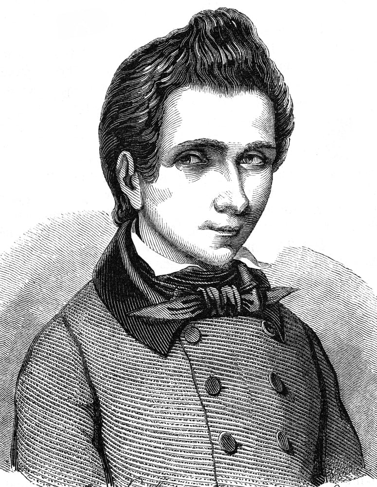 Young Evariste Galois Poster Print showcasing the influential mathematician.