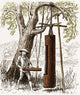 Village Clock Poster Print showcasing intricate details and charming design.