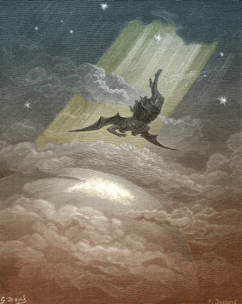 Satan Flying to Earth Poster Print by Science Source