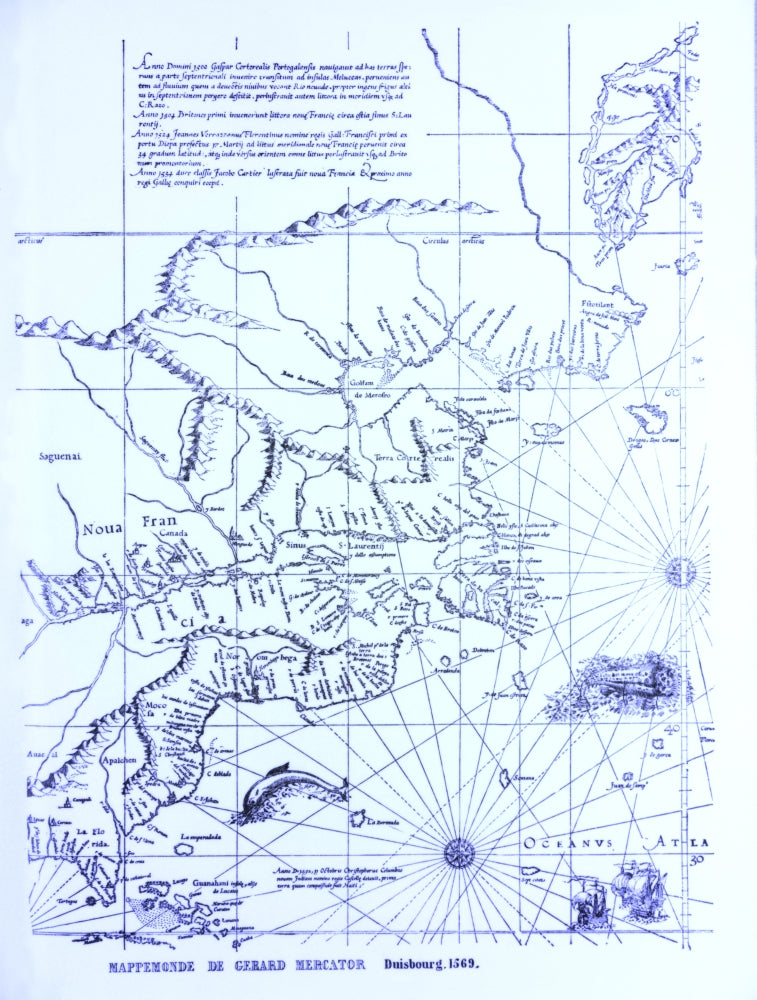 Mercator Map Poster Print showcasing historical cartography.