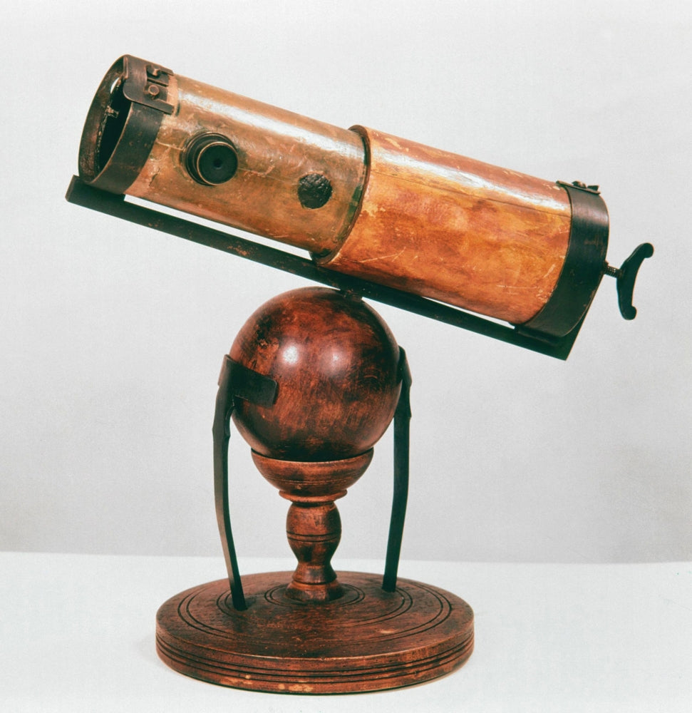 Isaac Newton's Telescope Poster Print showcasing scientific innovation.