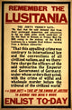 WWI Remember the Lusitania Poster Print showcasing historical artwork.