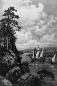 Jacques Cartier Ascending the St. Lawrence 1535 Poster Print