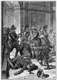 Assassination of Francisco Pizarro (1541) Poster Print - Historical Artwork