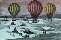 Colorful hot air balloons soaring in the sky poster print.