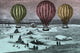 Colorful hot air balloons soaring in the sky poster print.