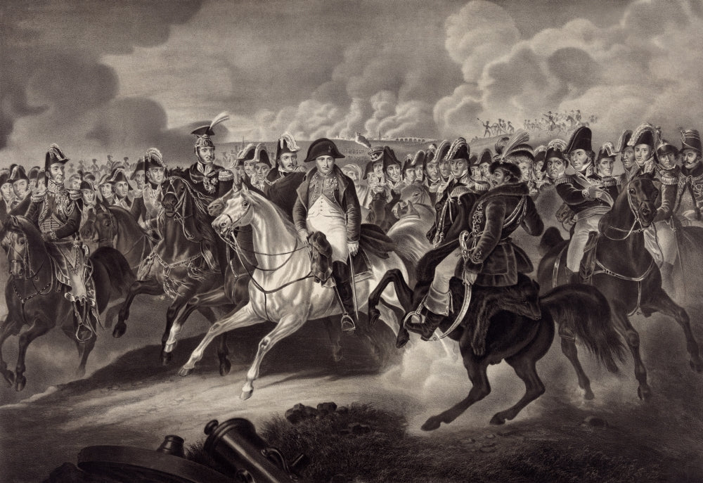 Napoleon and His Generals Poster Print showcasing military history.