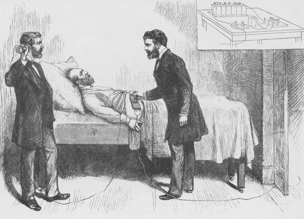 Bell Looking For Bullet 1881 Vintage Poster Print by Science Source