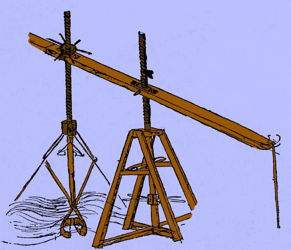 Da Vinci Invention Dredge Machine Poster Print showcasing Leonardo da Vinci's innovative design.