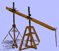 Da Vinci Invention Dredge Machine Poster Print showcasing Leonardo da Vinci's innovative design.
