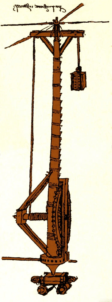 Da Vinci Lifting Gear Machine Poster Print showcasing innovative design.