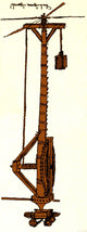 Da Vinci Lifting Gear Machine Poster Print showcasing innovative design.