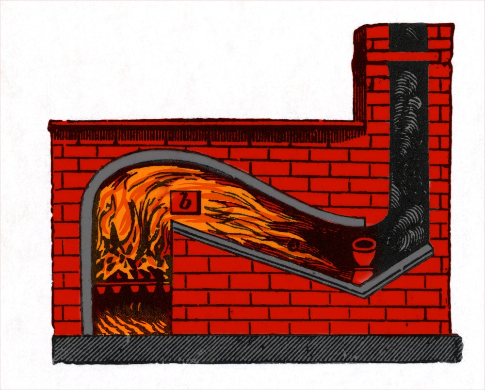 Air Furnace Poster Print showcasing detailed illustration of air furnace mechanics.